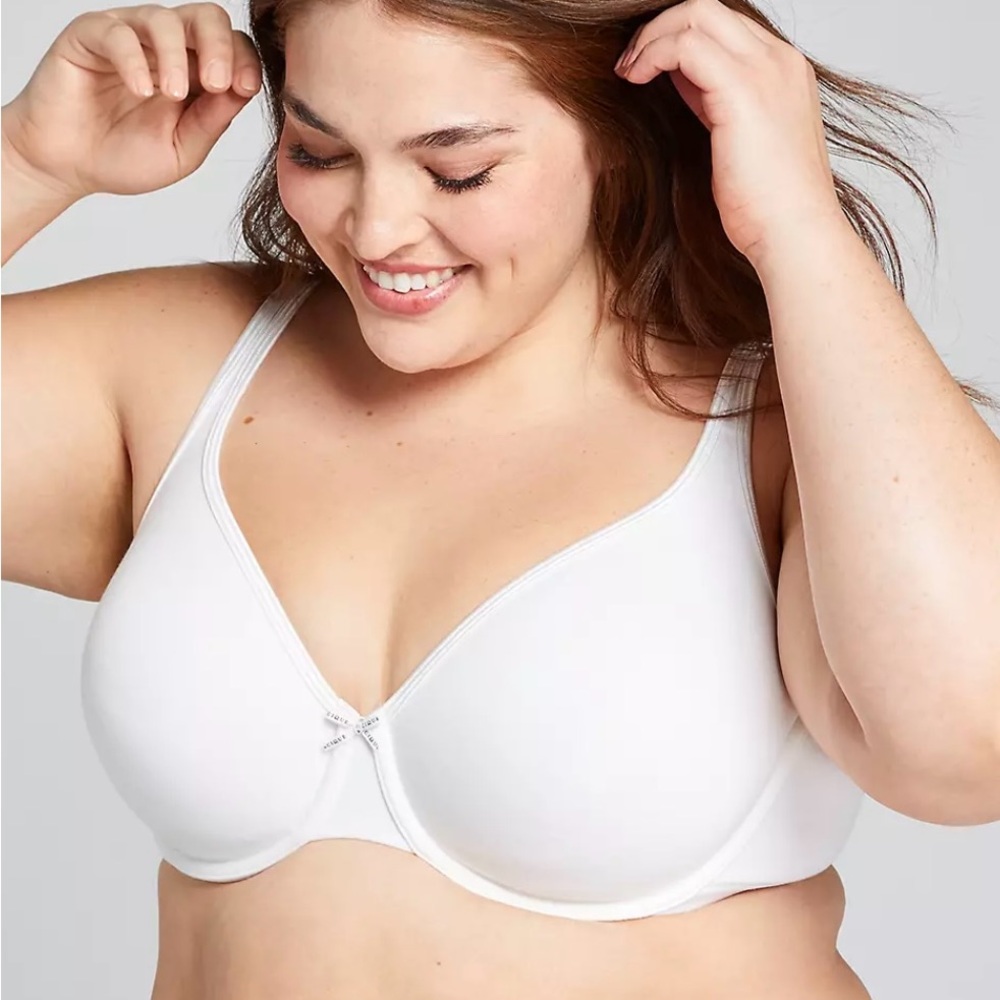 Cacique SZ 44D Demi Cotton White Underwire Bra